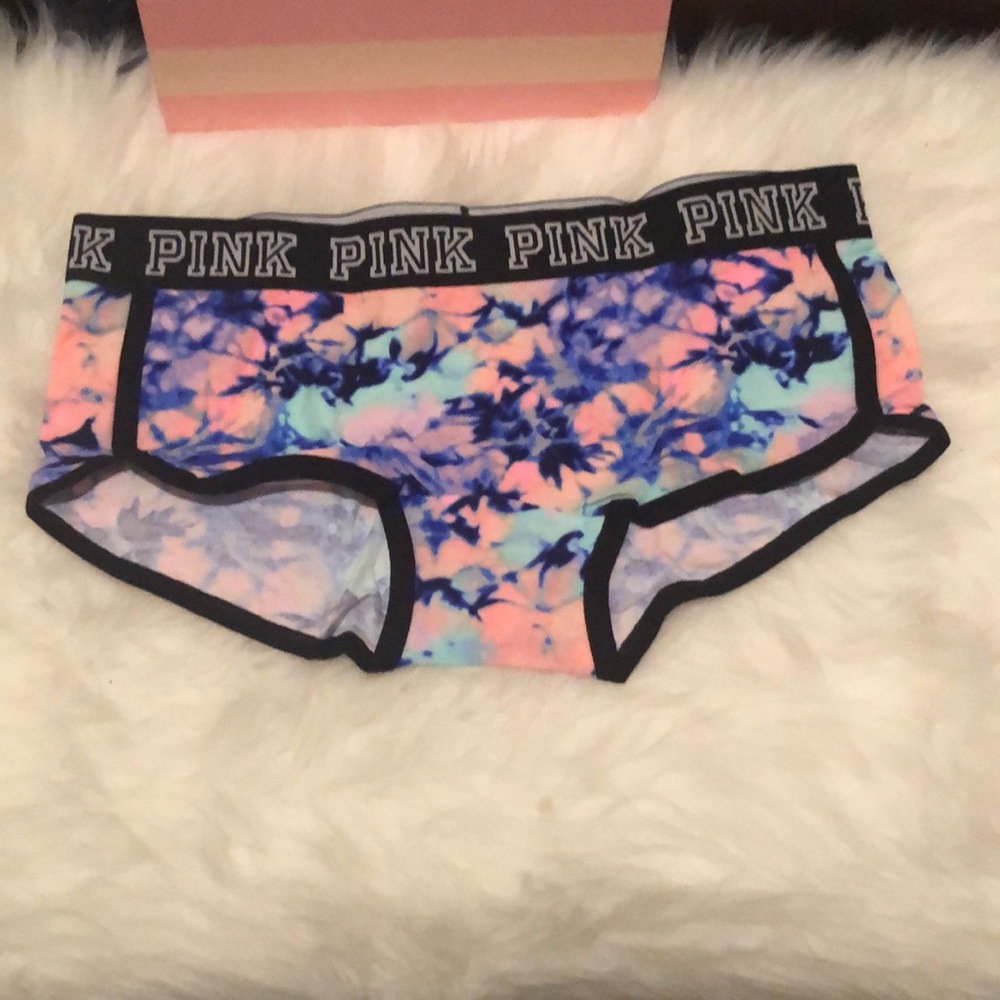 VS PINK tie dye boy shorts underwear